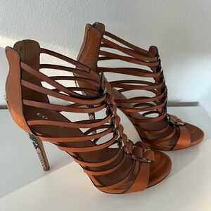 Coach Gladiator style High Heels Cognac in Size 8